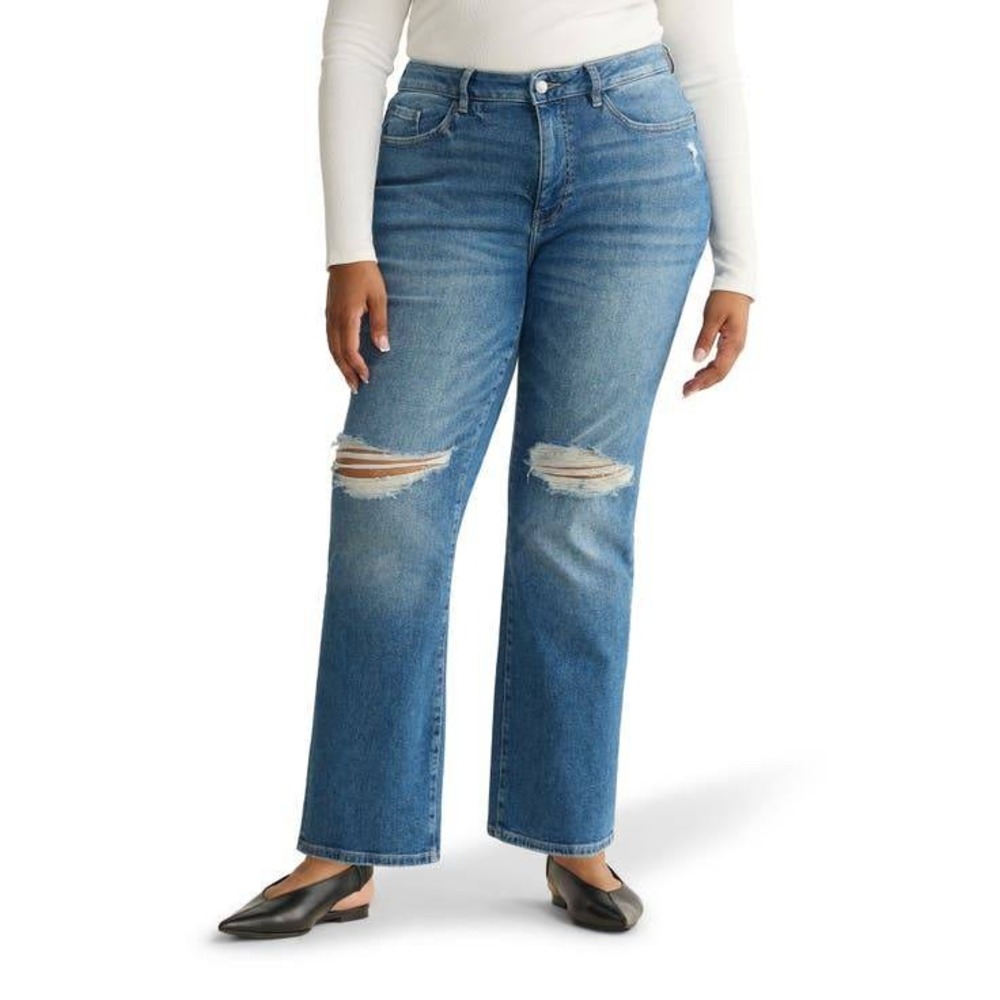 WARP + WEFT NCE Jeans Womens 28 Nice Cote Wide Leg Ripped Distressed Raw Hem